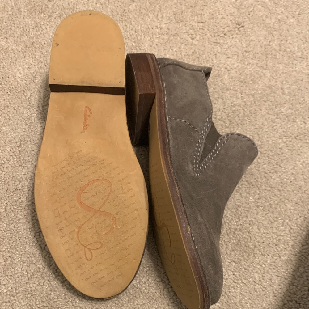 Clarks Gray Ankle Boots